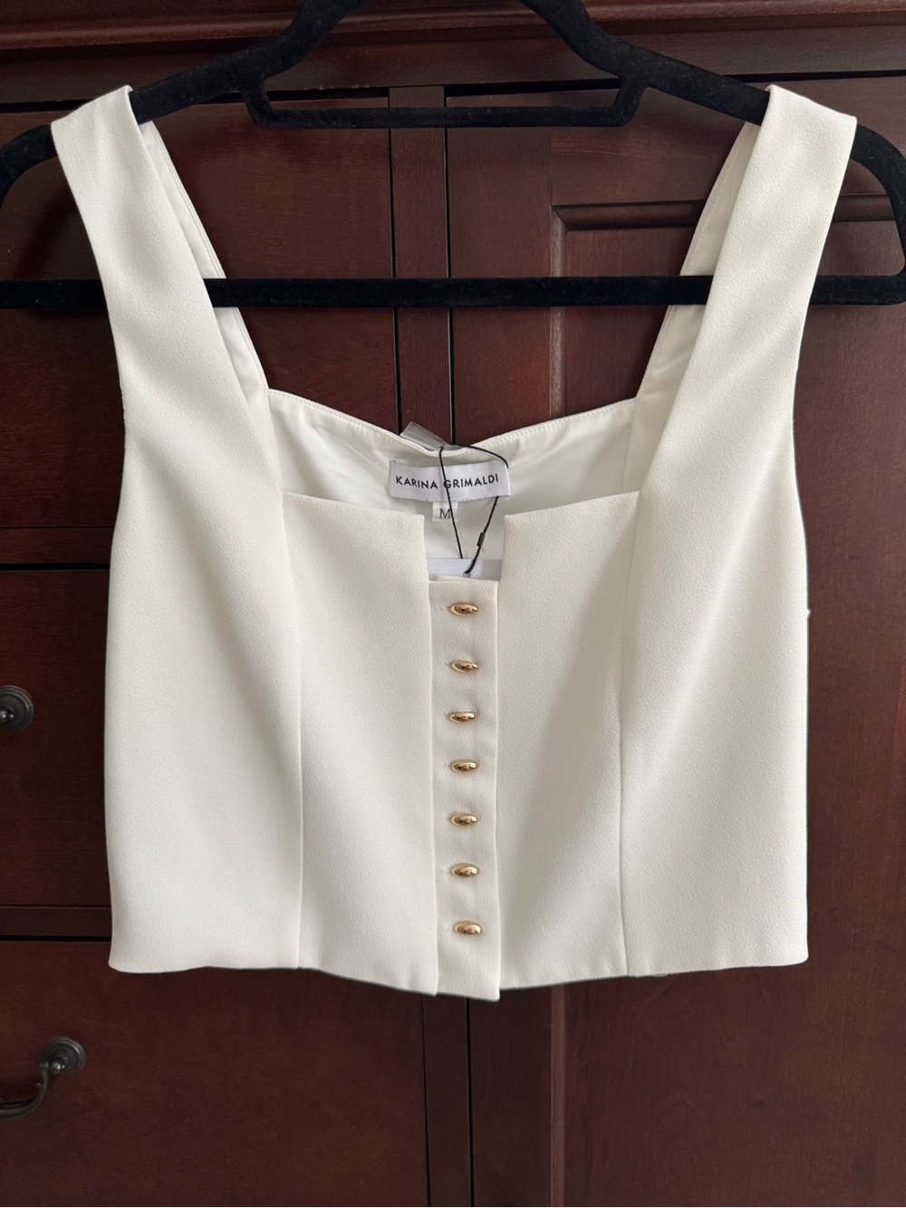 Karina Grimaldi Reina Top in Ice (Off-White) NWT